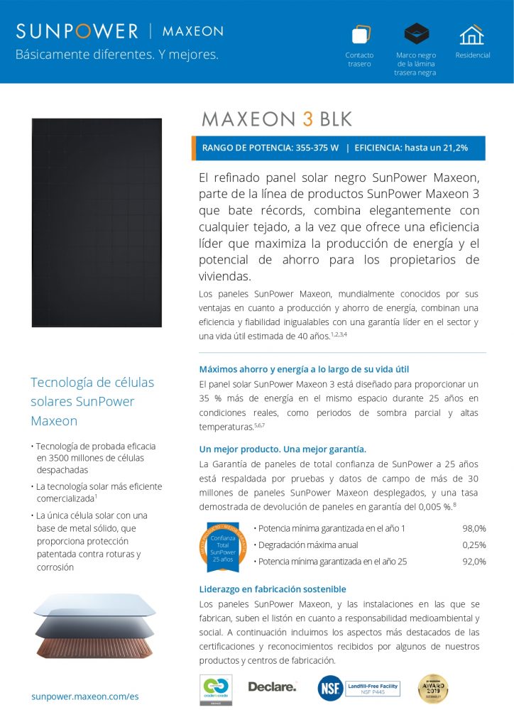 MAXEON 3 BLK – 355, 375 W
