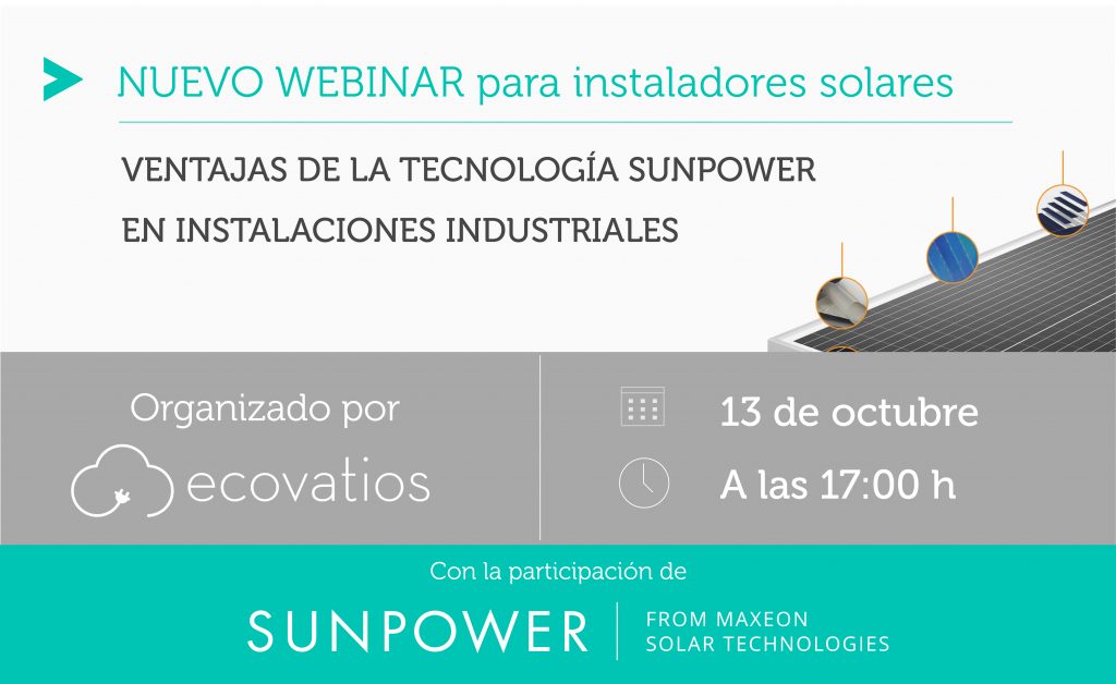Nuevo webinar para instaladores: ventajas de la tecnología SunPower en instalaciones industriales